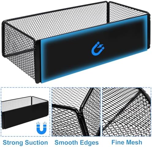 WUWEOT 2-Pack Magnetic Basket Fridge Organizers