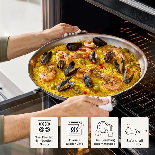All-Clad D3® Stainless Steel 14 inch Paella Pan- Made in the USA- The