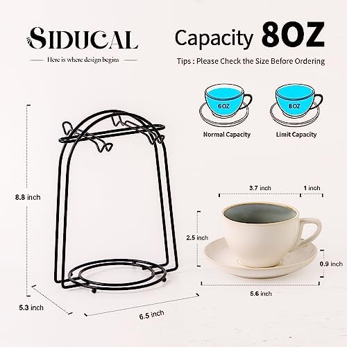 Stackable Cappuccino Cup Set of 4 [8oz] Activated-Glazed Ceramic