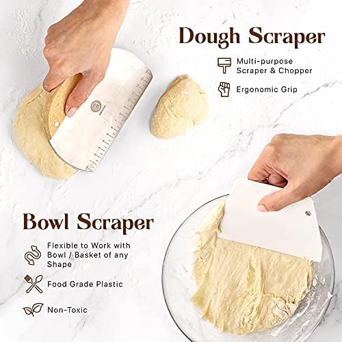 ABIOTO Sourdough Bread Proofing Baskets and Baking Supplies - 14-Piece