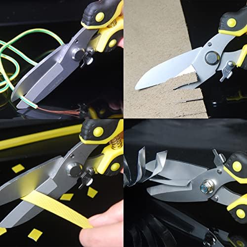 TOOLMAK 9 Inch Aviation Tin Snips, Heavy Duty Metal Cutter