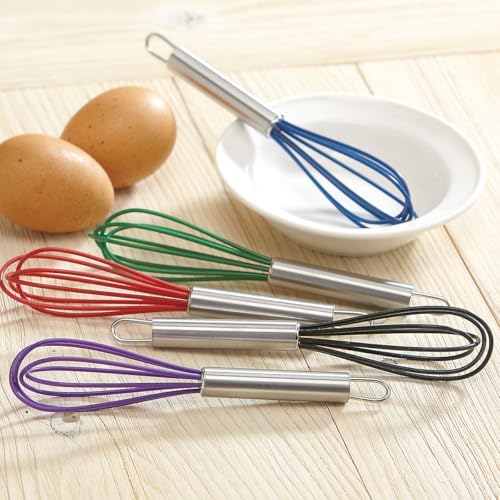 Lillian Vernon Colorful Mini Silicone Whisks Set – 5-Piece Rainbow