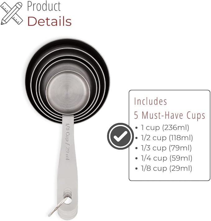 husMait Stainless Steel Measuring Cups - Image 3