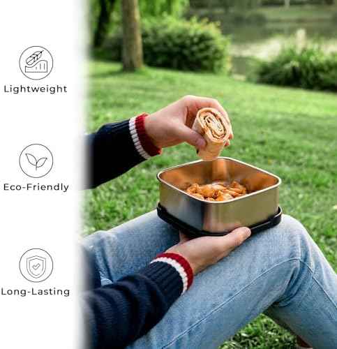 Stainless Steel Lunch Box, Sandwich and 2 Snack Containers