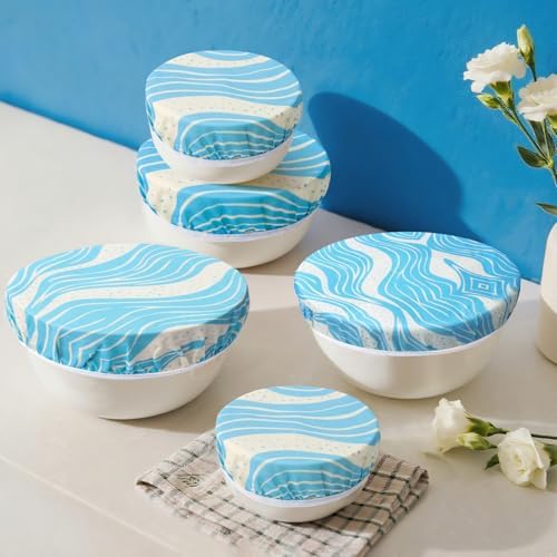 Reusable Beeswax Bowl Covers, 5-Pack, Navy Blue