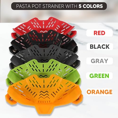 Clip On Strainer, Pot Strainer for Pasta, Vegetables, Fruit and Meat