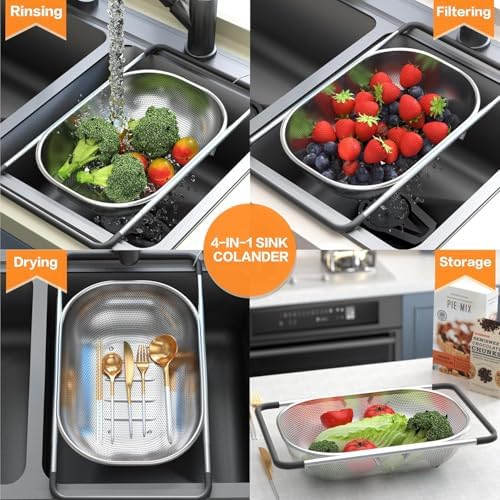 Colander - Strainers and Colanders - Sink Strainer Basket - Expandable