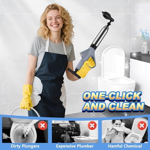 Toilet Plunger, High Pressure Air Drain Blaster, Grey