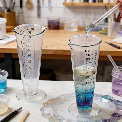 100ml Plastic Liquid Measuring Cup - Graduated Measuring Beaker with