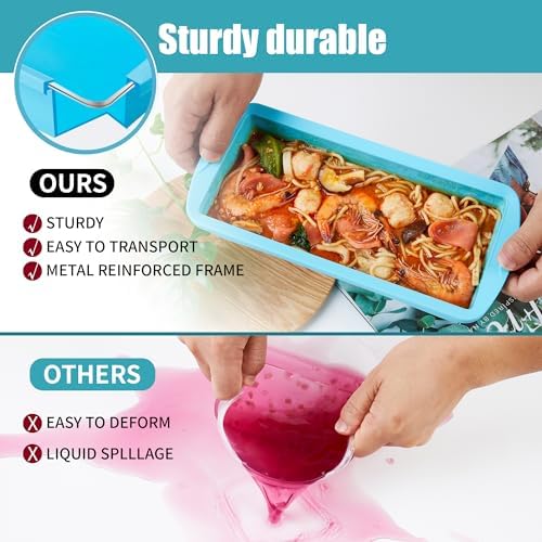 Silicone Freezer Tray with Lid 2 Pack Silicone Freezer Molds - Large