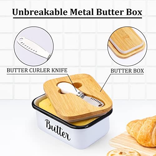 LANDNEOO Butter Dish with Lid and Butter Curler Knife - Unbreakable