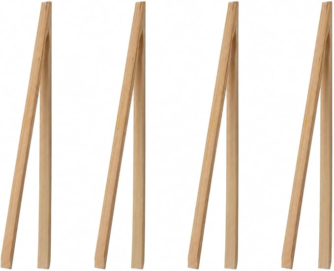 HIC Kitchen Toast Tongs, Natural Bamboo by HIC