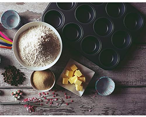 Kingrol 12-Cup Muffin & Cupcake Pans, Set of 3 Baking Pans, Non-stick
