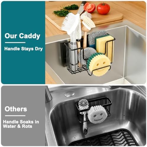 Fikoksol Sponge Holder for Kitchen Sink, Adhesive Hook