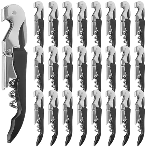 25 Pack Black Wine Opener Bulk Waiter Corkscrew Wine Opener Upgraded