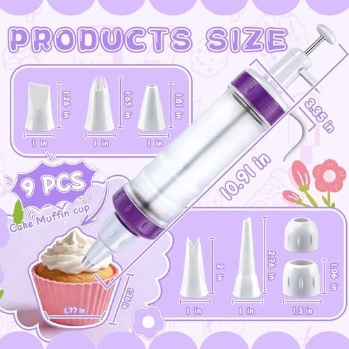 JAYVAR Dessert Decorating Syringe Set, Icing Dispenser Tool