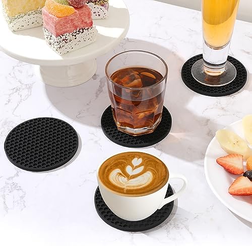 TWTLi Silicone Coasters Set of 12 with Holder — Non-Slip Drink