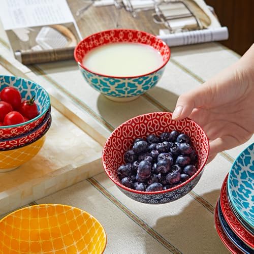 DOWAN 10 oz Small Bowls Set of 6 - Ceramic Ice Cream Bowls, Small