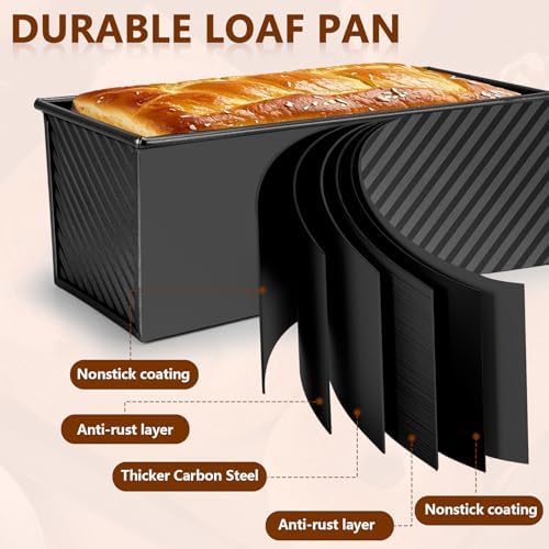 Pullman Loaf Pan with Lid 13x4, 2.2 lb Dough Capacity Bread Loaf Pan