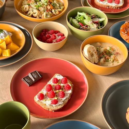 Mora Ceramic Artisan Matte Bowls For Kitchen 28oz - Bowl Set of 4