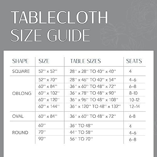 Continental Solid Texture Water Resistant Tablecloth, Ivory - 60" W x
