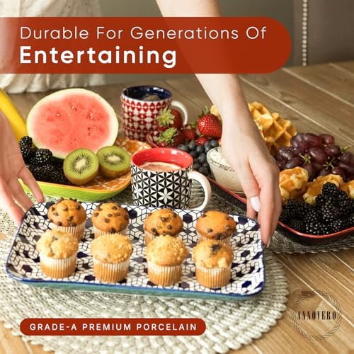 Annovero Serving Platter, Microwave & Dishwasher Safe, Set of 3