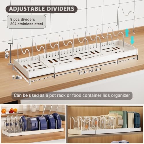 Magheo 2 Pack Expandable Lid Organizers for Cabinets, 22"
