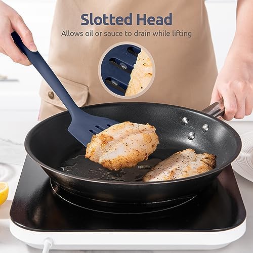 U-Taste Silicone Turner Spatula Set, 2-Piece, Midnight Blue