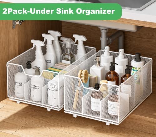 2 Pack Pull out Cabinet Organizer,Slide out Pantry Shelves Drawer