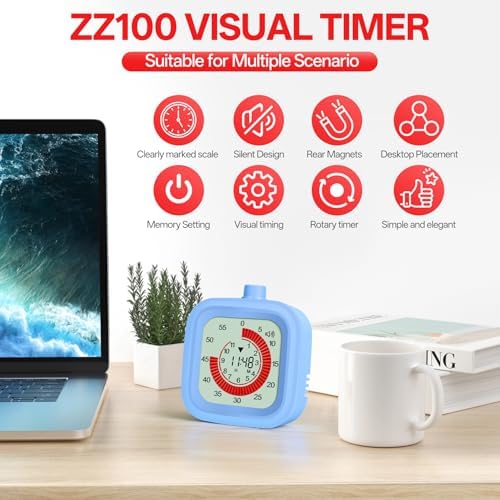Digital Visual Timer for Kids, 12-Hour Countdown, Pink