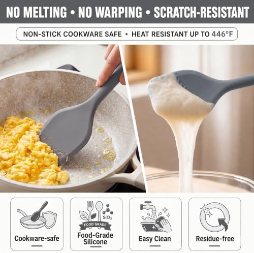 Silicone Kitchen Utensils Set, 9 PCS, Gray