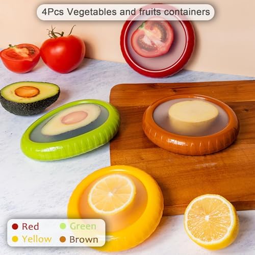 ANGEO 4-Piece Fruit Storage Containers for Fridge