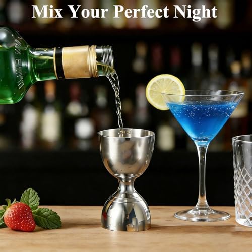 Bartender Jigger - Premium Cocktail Bell Jiggers - 1oz & 2oz