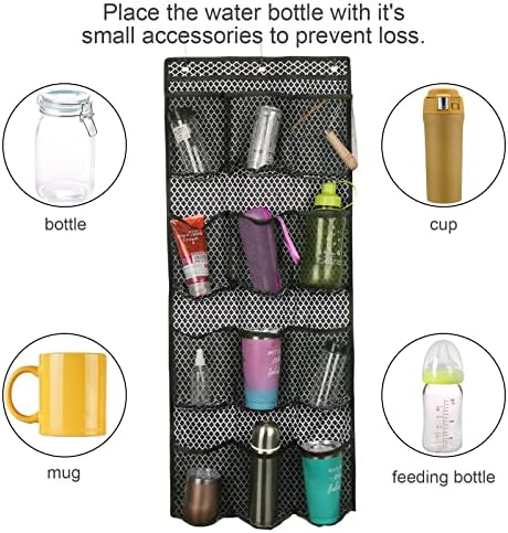 Water Bottle Organizer over the Door Cup Holder with 12 Large Pockets