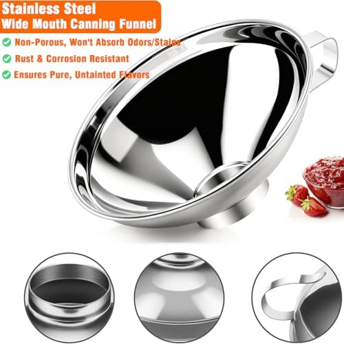 2-Pack Canning Funnels, Wide Mouth & Regular Mouth Kitchen Funnels for
