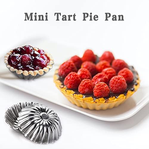 12 Pcs Aluminum Alloy Mini Tart & Pie Pan Set - Cake Cup Jelly Mold