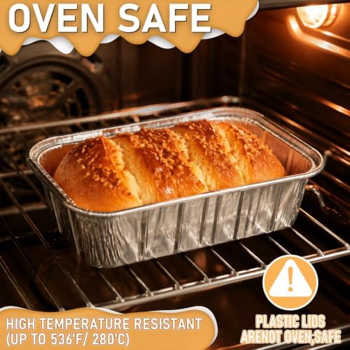 30 Pack 2Lb Disposable Aluminum Loaf Pans with Chear Lids