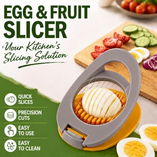 NOVANO Hard Boiled Egg Slicer with Stainless Steel Wires, Egg Salad