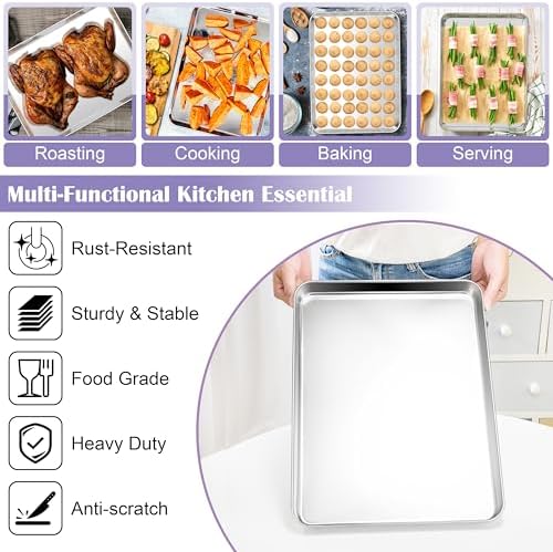 E-far Large Baking Sheet with Wire Rack (2 Pans + 2 Racks)