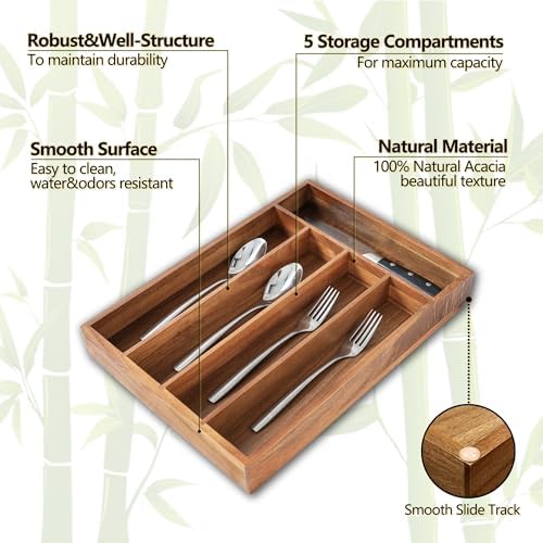 Silverware Organizer, 10 Inch Utensil Organizer Kitchen Drawer
