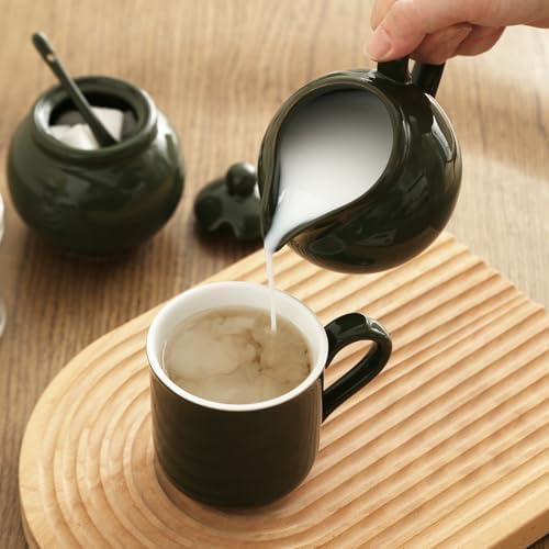 Ceramics Milk Jug,Porcelain Coffee Milk Jug with Handle for Home and
