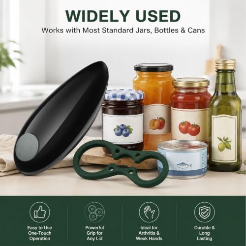 Electric Can Opener, One Touch Can Opener Electric Fits all Can Sizes
