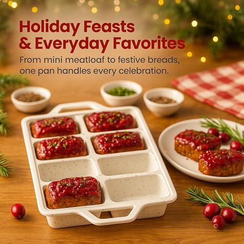 Silicone Mini Loaf Pans for Baking, 2-Pack – 8 Cavity Nonstick Bread