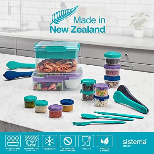 Sistema To Go Collection Bento Box Cube Plastic Lunch and Food Storage