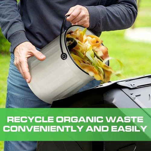 Plexon 1.5 Gallon Kitchen Compost Bin with Lid – Odorless Countertop