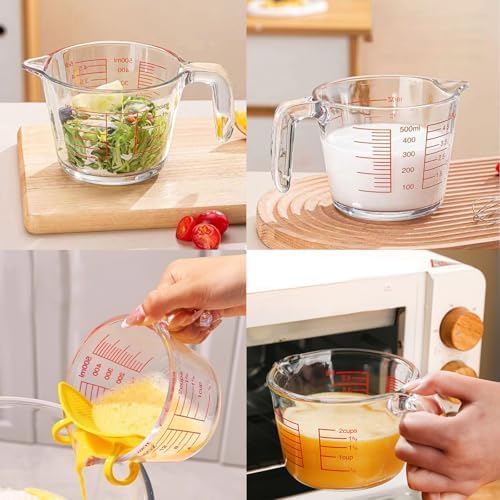 2-Cup Borosilicate Glass Measuring Cup with Lid
