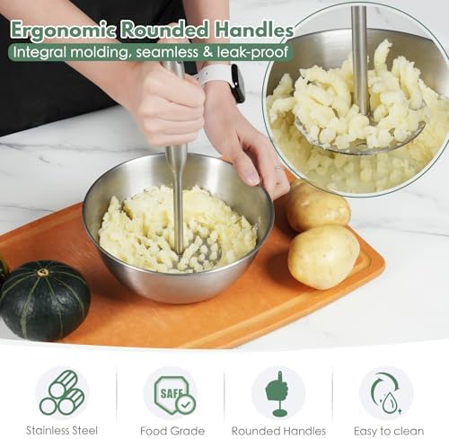 Stainless Steel Potato Masher - Heavy Duty Mashed Potato Maker
