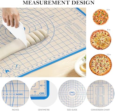 Silicone Baking Mat Set, 28x20 & 16x12 Inch, Blue