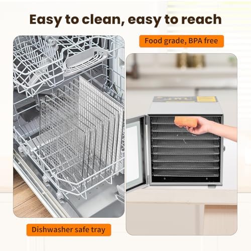 FAHKNS Food Dehydrator, 8 Stainless Steel Trays, 700W