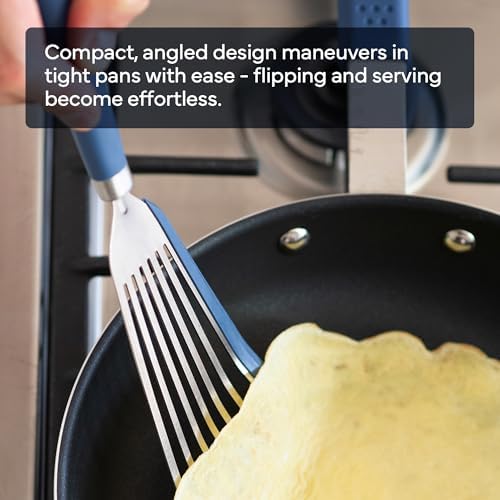 Misen Fish Silicone Spatula - Slotted Turner for Cooking - Perfect for